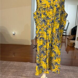 Club Monaco Yellow and Blue Floral Jumpsuit